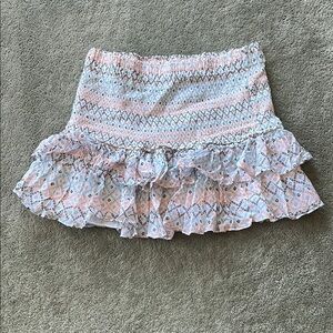 Loft Patterned Ruffle Mini Skirt